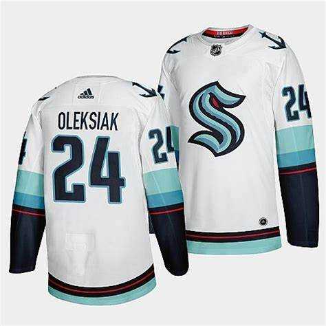 Men%27s Seattle Kraken #24 Jamie Oleksiak Away White Jersey Dzhi->seattle kraken->NHL Jersey